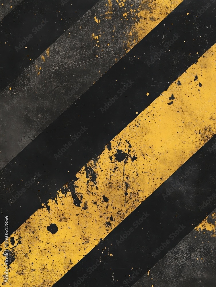 Poster abstract black and yellow grunge background with diagonal lines and texture.