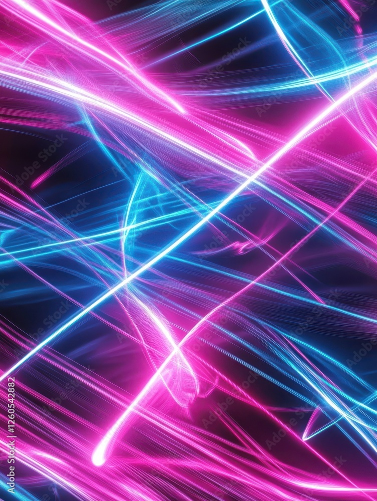 Aufkleber a visually captivating abstract futuristic background featuring neon pink and blue glowing lines in 
