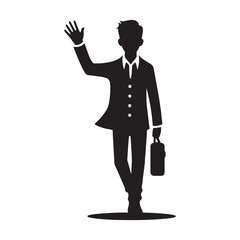 Strong and artistic Waving Person silhouette made for clean and modern art - waving person silhouette - waving person vector - waving person illustration - wave silhouette - waving vector
