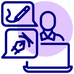 work discussion vector mixed outline icon