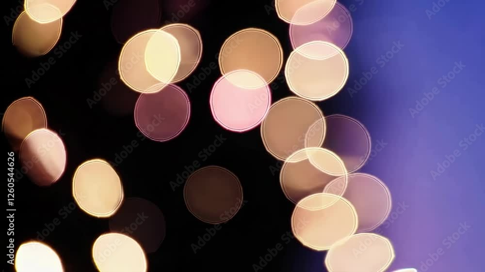 Poster bokeh light circles against a dark background, abstract festive concept