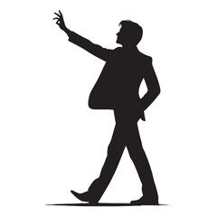 Versatile Waving Person silhouette great for greeting and social designs - waving person silhouette - waving person vector - waving person illustration - wave silhouette - waving vector
