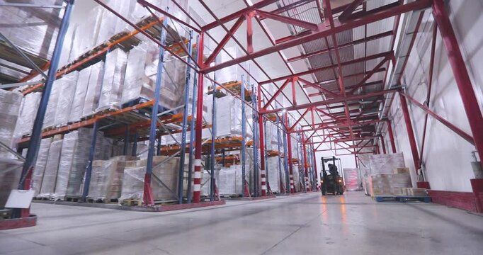 Frozen storage warehouse, inside. Refrigerated and Frozen Food Storage. Refrigerated Warehouse. Cold storage. Warehouse Order Picking