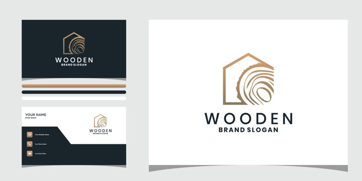 Abstract wood house logo icon vector design