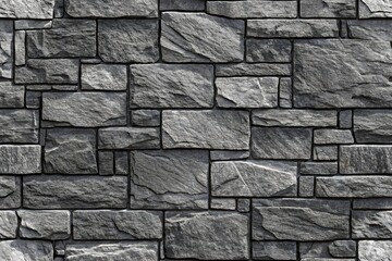 Detailed Textured Slate Stone Wall with Rough Surface in Dark Gray Tones