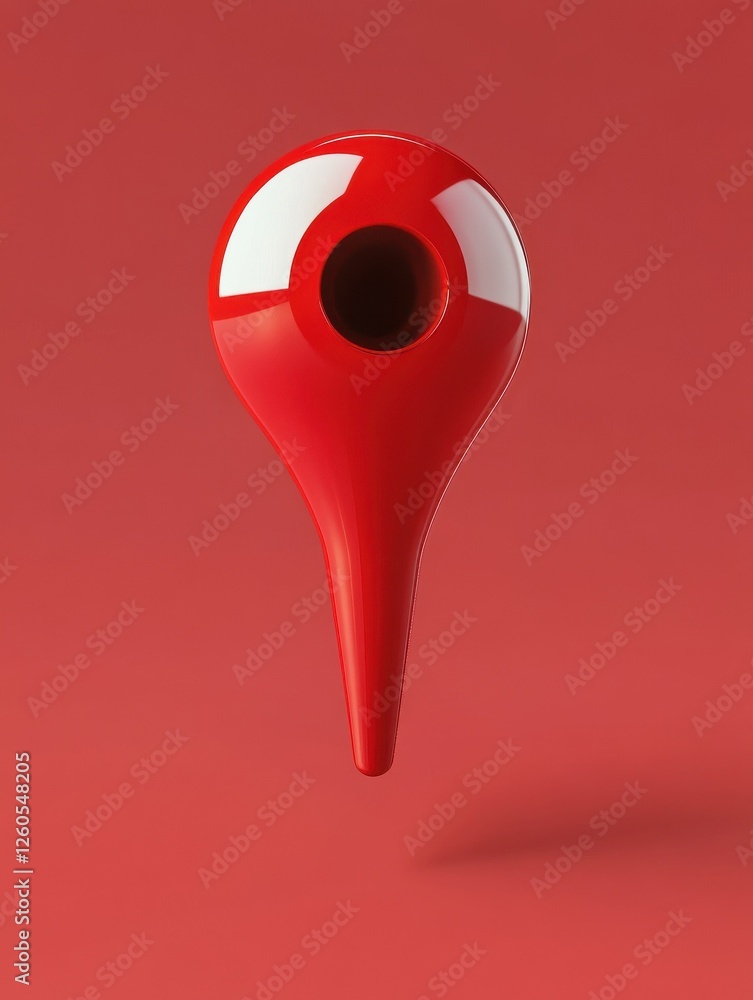 Poster a shiny red pin for pinning the location of the delivery or telling the location of the coordinates,