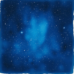 Fototapeta premium Watercolour background with stars in space blue background 