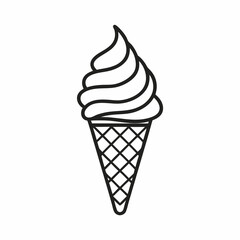 Minimalist Ice Cream Cone Icon for Food and Dessert Branding.