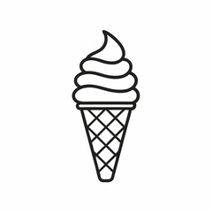 Minimalist Ice Cream Cone Icon for Food and Dessert Branding.