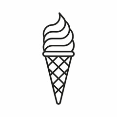 Minimalist Ice Cream Cone Icon for Food and Dessert Branding.