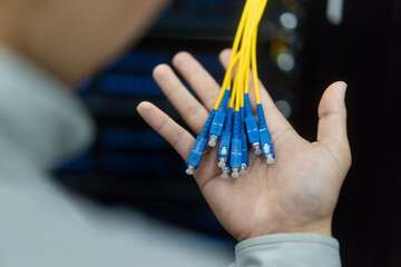 asian engineer working in database