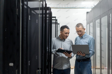 asian engineer working in database