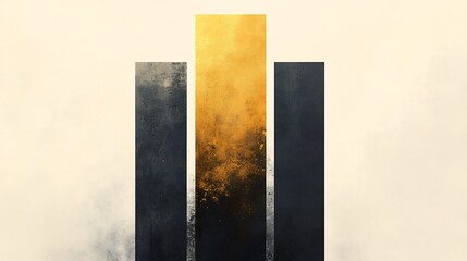 Abstract Gold and Gray Vertical Bars Soft Light. AI Generated