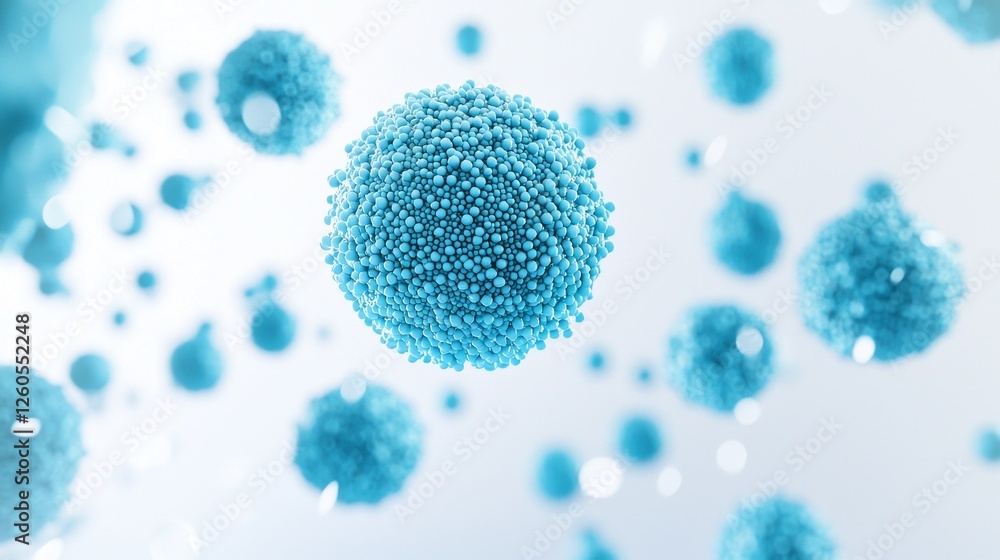 Aufkleber a multitude of luminous blue spheres hover in mid-air, creating an ethereal atmosphere. their textur
