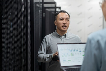 asian engineer working in database
