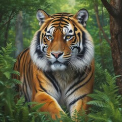 Obraz premium Tiger walking in the wild.