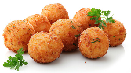 chicken nuggets on white background