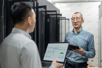 engineer working in data center