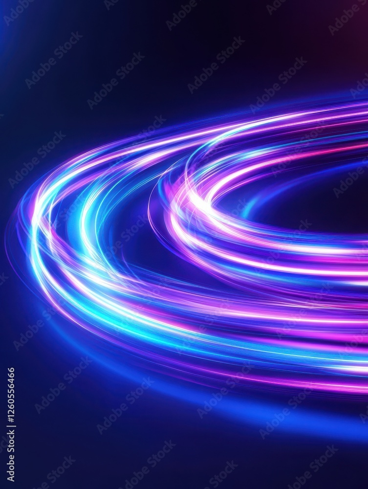 Poster luminous blue lines speed. neon color glowing lines background, high-speed light trails effect. futu