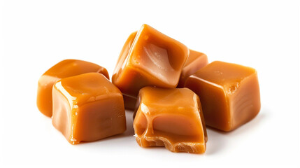 chocolate candies on white background