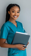 Obraz premium A photo of an attractive female nurse smiling 