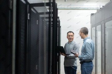 engineer working in data center