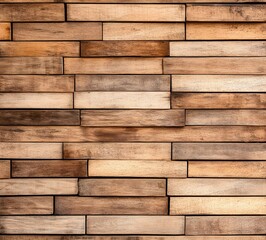 Wooden planks arranged in a horizontal pattern, showcasing various shades and textures, creating a rustic and warm aesthetic.