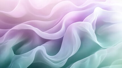 Obraz premium Ethereal abstract background with soft, misty textures and serene colors. Featuring gentle gradients of white, lavender, and mint green. Ideal for wellness and calming design themes.
