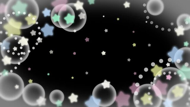 キラキラ星のかわいい背景素材(アルファマット付き)