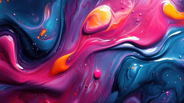 Vibrant abstract background with flowing liquid patterns. Featuring bold colors and dynamic movement. Highlighting energy and creativity. Ideal for social media posts and marketing materials.