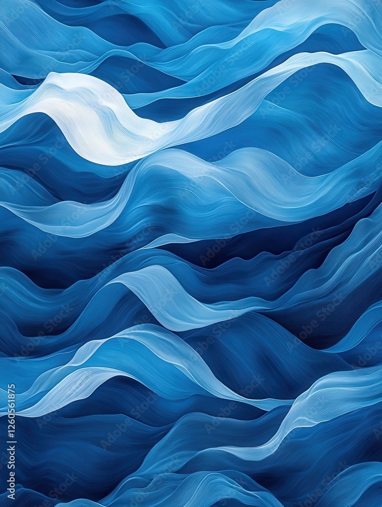 Poster abstract blue waves create a dynamic pattern