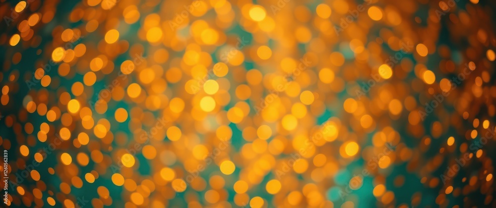 Poster abstract image featuring a bokeh effect with numerous luminous golden and yellow orbs scattered on t