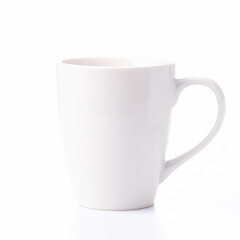 simple white ceramic mug with curved handle