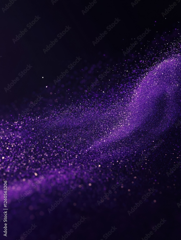 Aufkleber violet banner dark bokeh particles glitter awards dust gradient abstract background. futuristic glit