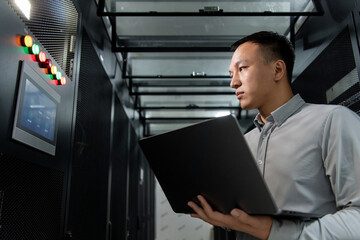 engineer working in data center