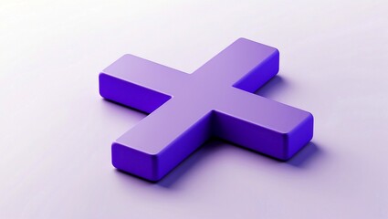 Obraz premium 3d purple plus icon symbolizing medical emergency help
