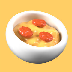 Appetizing Mexican food in 3D style. Vector object on yellow background
