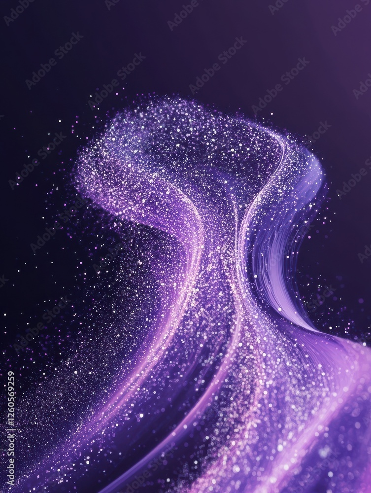 Poster violet banner dark bokeh particles glitter awards dust gradient abstract background. futuristic glit