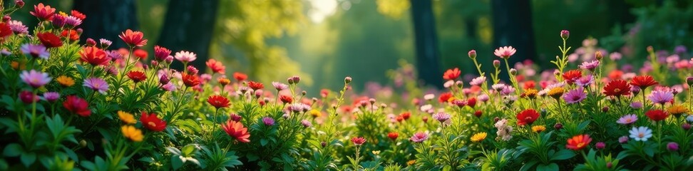 Dense foliage of flowering Altai maralnik bush, flowers, flora