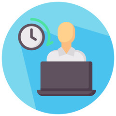 part time job vector round flat icon