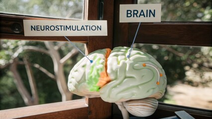An infographicstyle image depicting the layers of the brain with annotated areas where neurostimulation is applied showcasing potential therapeutic benefits.