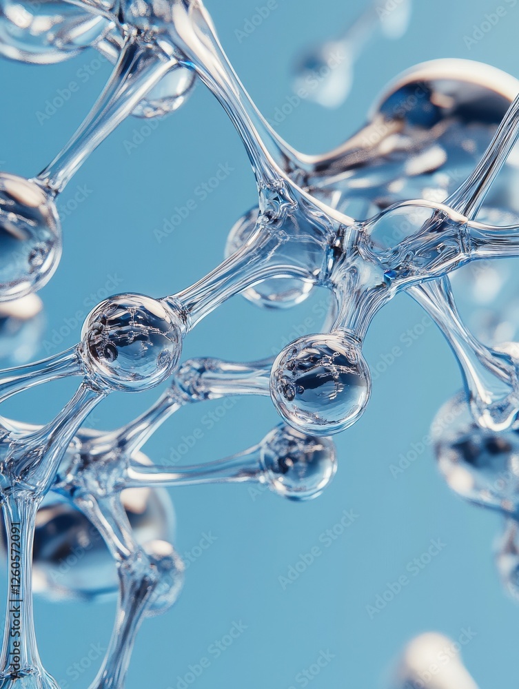 Aufkleber abstract connections on blue background. tech concept. 3d rendering