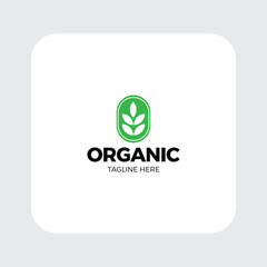 Organic Product Vector Logo Icon, stamp, badge, Sign, Brand. Minimal Spike. Agriculture, agro, farming, seeds. Packaging Sticker label.