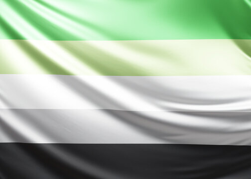 aromantic pride flag video, symbol of aro community, close-up shot of queer people, pride flag, lgbtq, queer comunity, animated flag background video, 3D video of rainbow flag