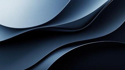 Obraz premium Minimalist Lines and Curves on Blue Background with White Center Space for Text. Abstract Minimalist Wallpaper for Simple and Geometric Modern Design.