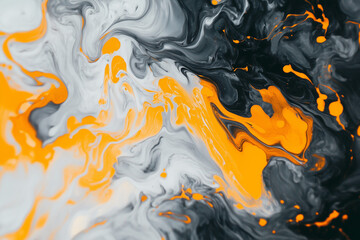 Abstract blurry background, mixture of orange, yellow, and and grey color