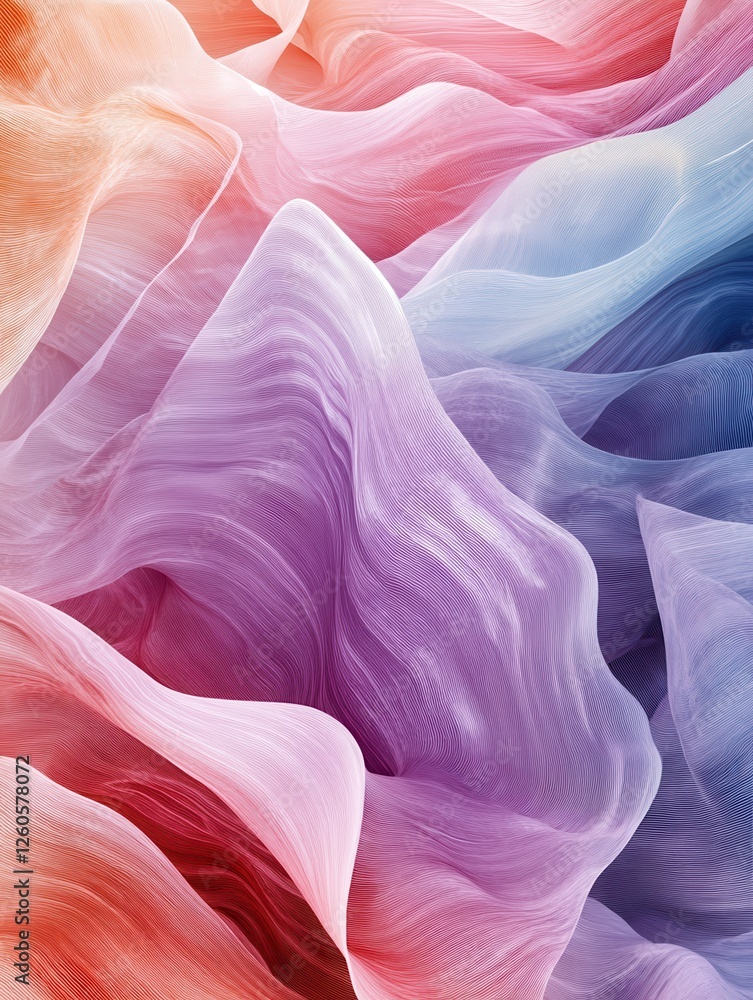Poster abstract pc desktop background with soft waves and lines in pastel colors