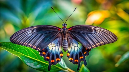 Closeup of Common Mormon Butterfly, Minimalist Nature Photography