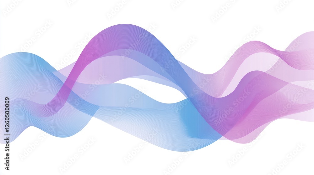 Poster abstract flowing gradient wave design with blend of blue and purple color