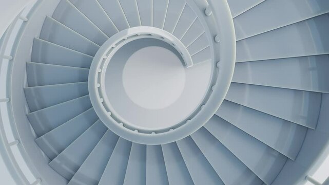A mesmerizing  white spiral staircase symbolizing contemporary design